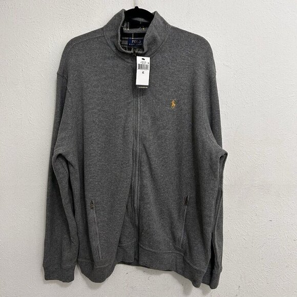 Polo Ralph Lauren Mens Size XL Heather Gray Long Sleeve Full Zip Cotton Jackets - Picture 1 of 9